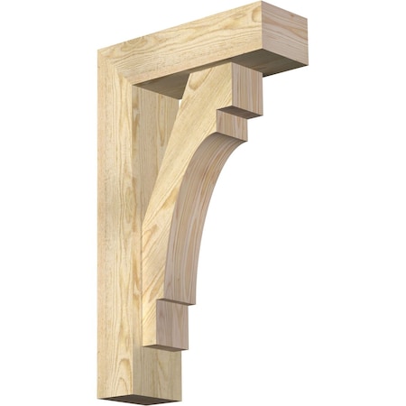 Merced Block Rough Sawn Bracket W/ Offset Brace, Douglas Fir, 6W X 18D X 30H